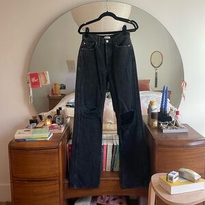 Re/done 90’s High Rise Loose in Washed Black